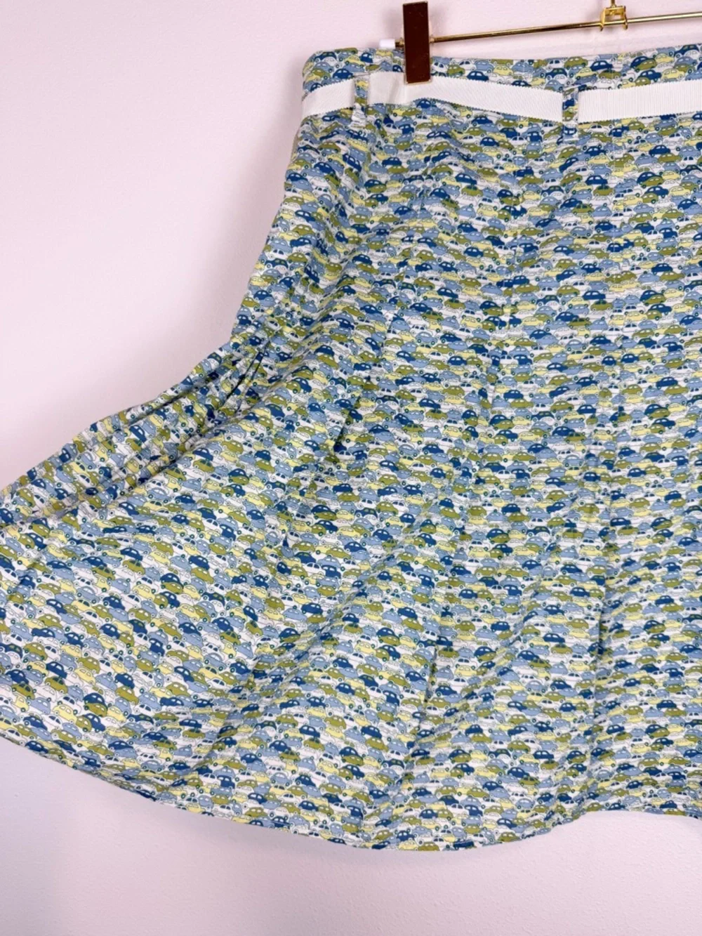 Vintage J. Crew Green Pleated Car Taxi Cab Skirt Size 8